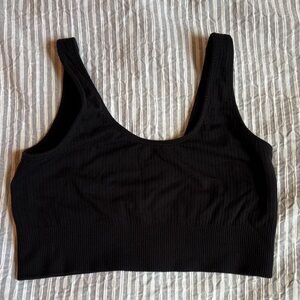 Boody Ribbed Seamless Bra, Medium, Black